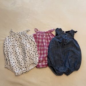 Three baby Gap/OldNavy rompers